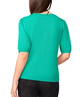 Melissa Paige Women's Puff-Sleeve V-Neck Cardigan