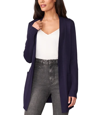 Melissa Paige Women's Cable-Trim Open-Front Long Cardigan