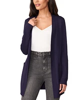 Melissa Paige Women's Cable-Trim Open-Front Long Cardigan