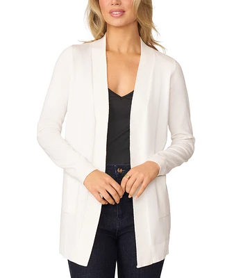 Melissa Paige Women's Cable-Trim Open-Front Long Cardigan