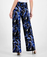 Anne Klein Women's Printed Pull-On Wide-Leg Pants