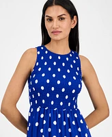 Anne Klein Women's Printed Smocked Tiered Maxi Dress