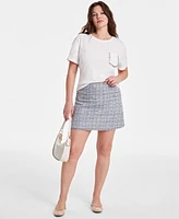 On 34th Women's Metallic-Tweed Mini Skirt, Exclusively at Macy's