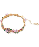 Kate Spade New York Gold-Tone Stone & Cubic Zirconia Bursting Blooms Chain Link Bracelet