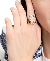 Kate Spade New York Gold-Tone Stone & Cubic Zirconia Bursting Blooms Statement Ring