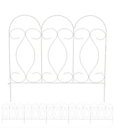 Sunnydaze Decor Traditional 10-Foot 5-Piece Decorative Garden Fence Panels Set - 24" W x 24" D Per Piece - White