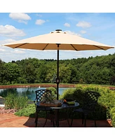 Sunnydaze Decor 9-Foot Sunbrella Tilting Patio Umbrella with Solar Led Light Bars