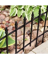 Sunnydaze Decor Roman 36' Set of 20 Decorative Garden Fence Panels - Iron Border Fence - 22” W x 18” H Per Panel - Black