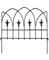 Sunnydaze Decor Bayonne 8' Set of 5 Steel Decorative Garden Fence Panels - 19" W x 19" H Per Panel - Black