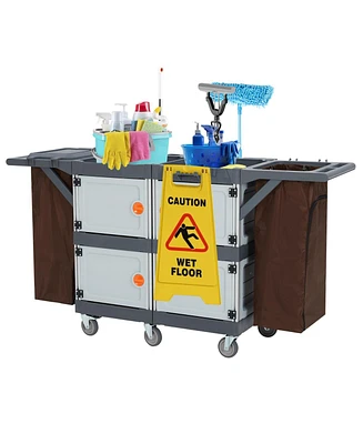 gaomon Commercial Janitorial Cart with Cabinet