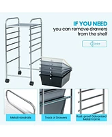 Gouun 6 Drawers Rolling Storage Cart Organizer-Mixed