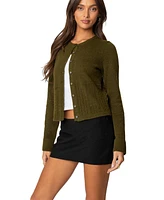 Edikted Women's Half Cable Knit Cardigan