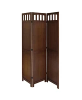 Slickblue 3-Panel Wooden Folding Room Divider Screen for Stylish Privacy