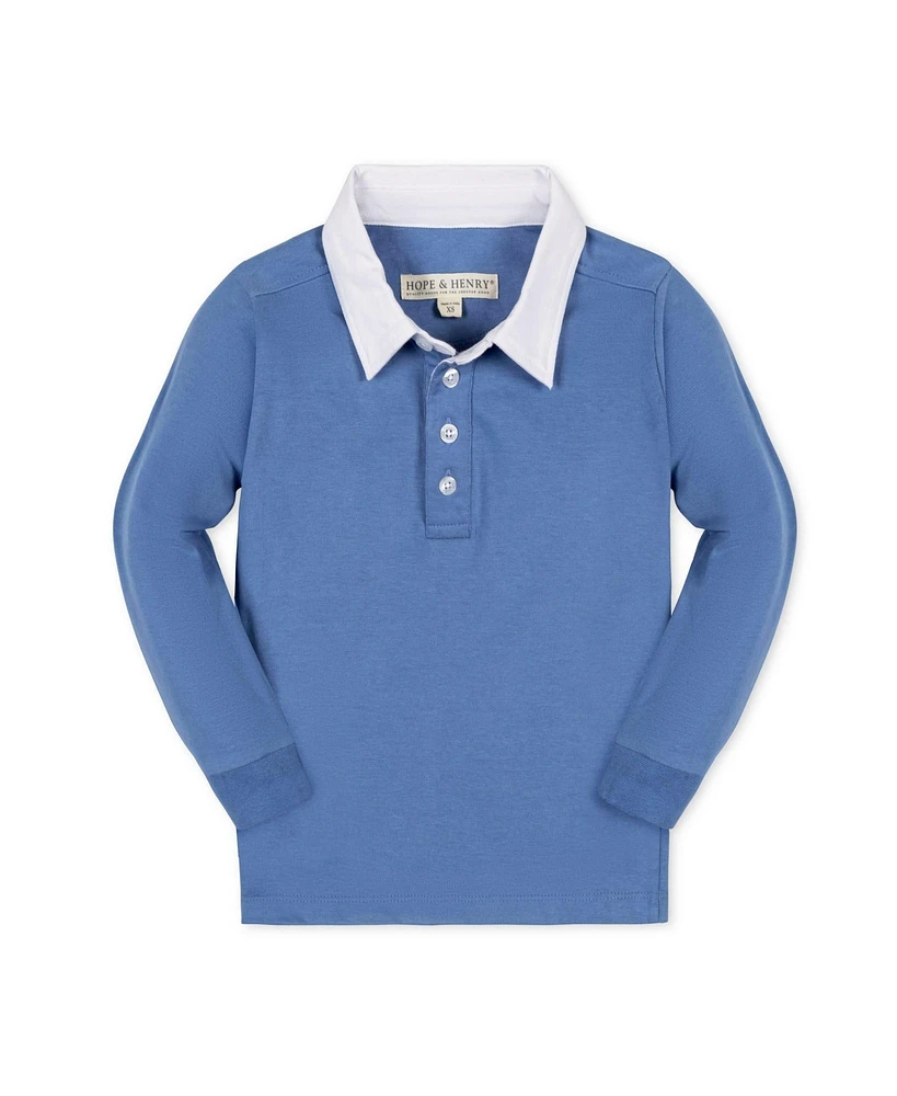 Hope & Henry Boys' Organic Long Sleeve Rugby Shirt, Kids