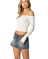 Edikted Womens Aurelie Off Shoulder Top