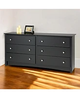 Slickblue Bedroom Dresser with 6 Drawers and Metal Knobs