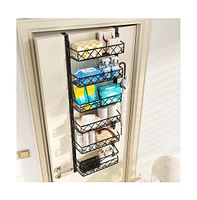 gaomon 6-Tier Over The Door Pantry Organizer, Adjustable Metal Kitchen Pantry Organizers, Hanging Over The Door Spice Rack