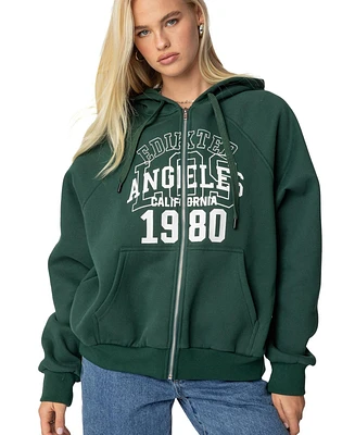 Edikted Women's 1980 Oversized Zip Up Hoodie