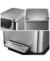 gaomon 50 L / 13 Gal Hands-Free Stainless Steel Commercial/Kitchen Step Trash Can