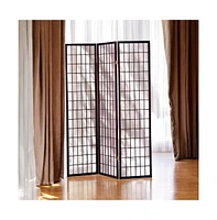 Slickblue 3-Panel Room Divider Asian Style Privacy Screen in Wood Finish