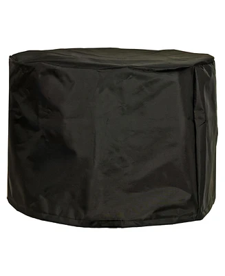 22.5-Inch Round Fire Pit Cover - Cylinder Shape - 420D Oxford Cloth - For Smokeless/Non-Smokeless Fire Pits - Black