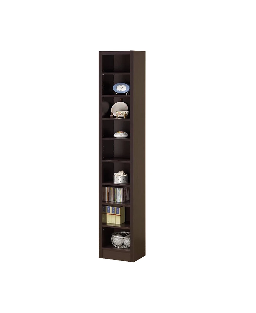 Slickblue Narrow Wooden Bookcase – Space-Saving and Stylish Storage for Books and Decor