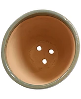 13.5" Large Ceramic Plant Pot - Round Outdoor Glazed Ceramic Planter Pot with Drainage - Gray - Resort