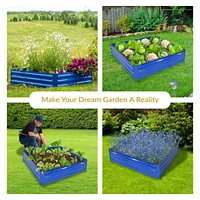 Galvanized Raised Garden Bed - Metal for Gardening Outdoor Planter Box Flowers
