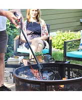 Sunnydaze Decor 36-Inch Log Grabber Tongs - Outdoor/Indoor Tool Use - Spring Lever Action - Black