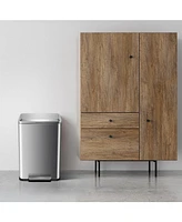 gaomon 13 Gallon Tall Kitchen Garbage Can, Hands-Free Stainless Steel Trash Can with Lid Soft Close