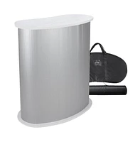 Yescom Portable Oval Podium Impact Table Counter Stand Trade Show Display Exhibition White