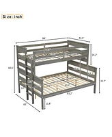 Boyel Living Wood Twin Xl over Queen Bunk Bed with Ladder