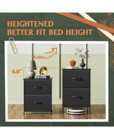 Wlive Nightstand Set of 2 Drawer Dresser for Bedroom Small with Drawers Bedside Furniture Night Stand End Table College Dorm