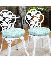 Indoor/Outdoor Polyester Replacement Round Bistro Chair Seat Cushions - 15" - 2pk