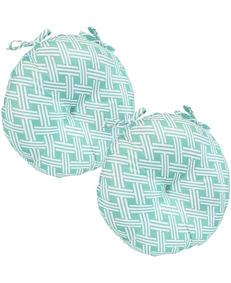 Indoor/Outdoor Polyester Replacement Round Bistro Chair Seat Cushions - 15" - 2pk