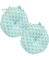 Indoor/Outdoor Polyester Replacement Round Bistro Chair Seat Cushions - 15" - 2pk