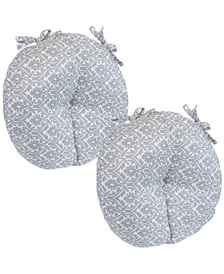 Polyester Outdoor Bistro Seat Cushions - Set of 2 15-Inch Diameter Cozy Round for Chairs