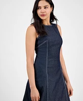 Vince Camuto Women's Fit & Flare Cotton Denim Midi Dress