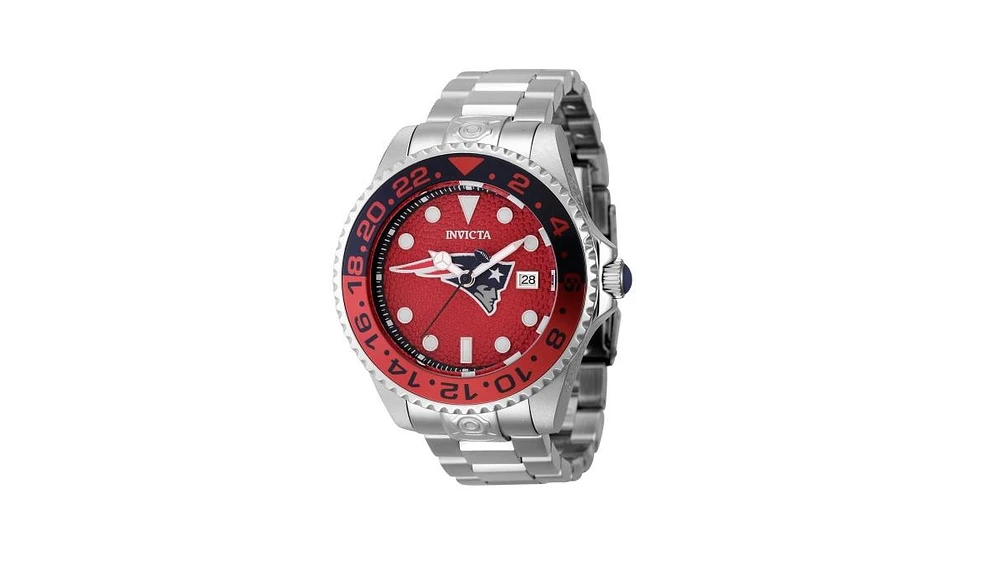 Invicta Men's 45031 Nfl New England Patriots Automatic 3 Hand White, Red, Dark Blue Dial Watch