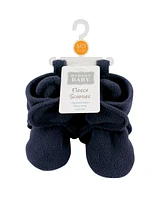 Hudson Baby Baby Boys Hudson Cozy Fleece Booties, Navy, 12-18 Months