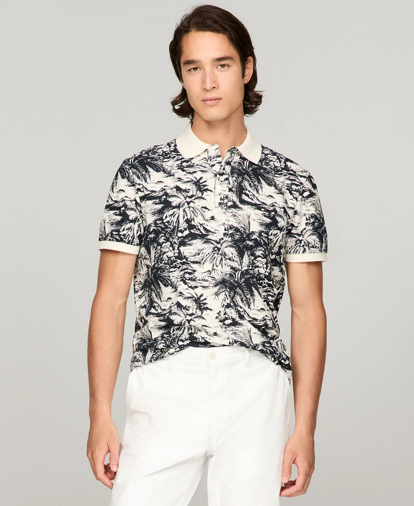Tommy Hilfiger Men's Big & Tall Printed Short-Sleeve Polo Shirt