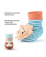 The Peanutshell Boho Baby Rattle Socks and Wrist Rattle Set, 5 Piece