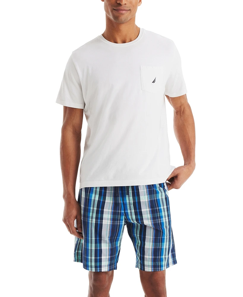 Nautica Men's Plaid Poplin 8" Sleep Shorts