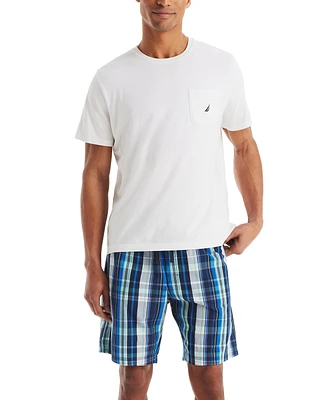 Nautica Men's Plaid Poplin 8" Sleep Shorts
