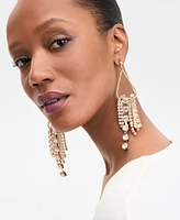 Macy's Gold-Tone Crystal Stone Fringe Drop Earrings