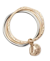 Style & Co Two-Tone 3-Pc. Set Sculptural Bangle Bracelets, Exclusively at Macy's