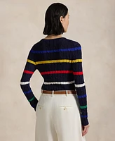 Polo Ralph Lauren Women's Striped Cable-Knit Cotton Sweater