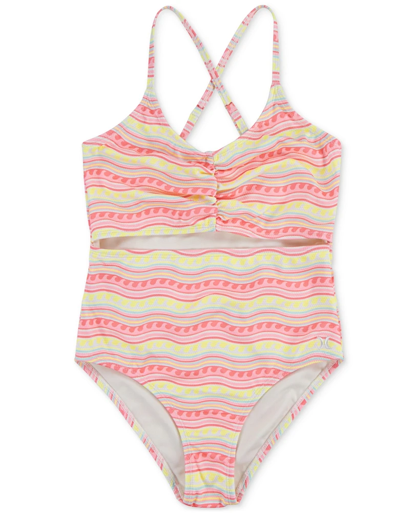 Hurley Big Girls Cutout One-Piece Swimsuit