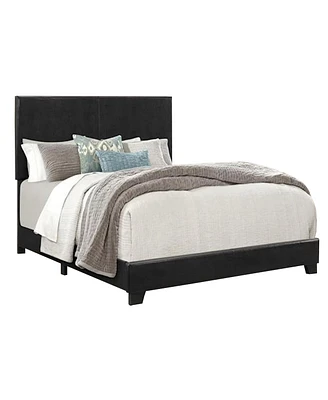 Slickblue Shirin Queen Size Bed with Wood Frame, Nailhead Trim, and Upholstered Headboard for Elegant Bedroom Decor