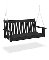WestinTrends Outdoor Patio Hdpe Hanging Front Porch Swing Bench
